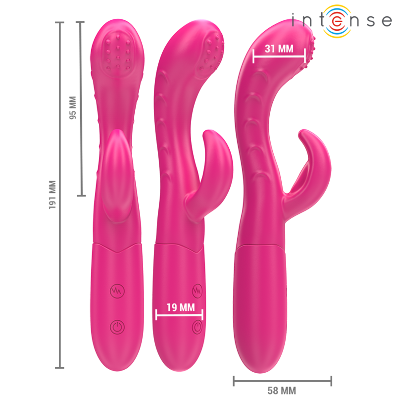 INTENSE - AMARA VIBRATOR MIT STIMULIERENDER ZUNGE, 10 VIBRATIONEN, ROSA