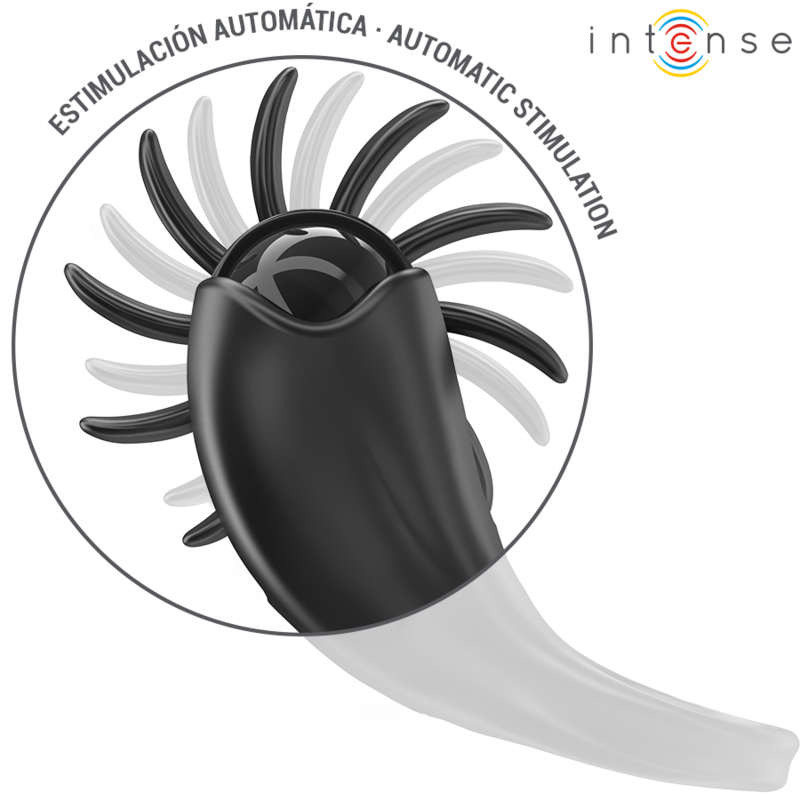 INTENSE - MABEL Vibrationring 10 Vibrationen mit Klitorisstimulator Schwarz