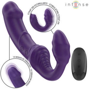 INTENSE - JILL Doppeltvibrator 20 cm Lila mit Fernbedienung