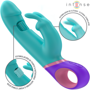 INTENSE - MONICA RABBIT VIBRATOR mit rotierendem G-Punkt-Stimulator Blau