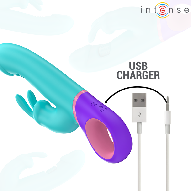 INTENSE - MONICA RABBIT VIBRATOR mit rotierendem G-Punkt-Stimulator Blau