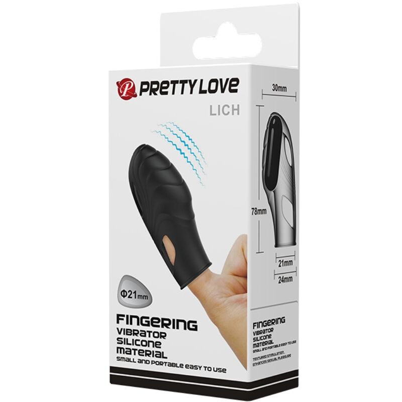 PRETTY LOVE - LICH Silikon-Fingervibrator Schwarz