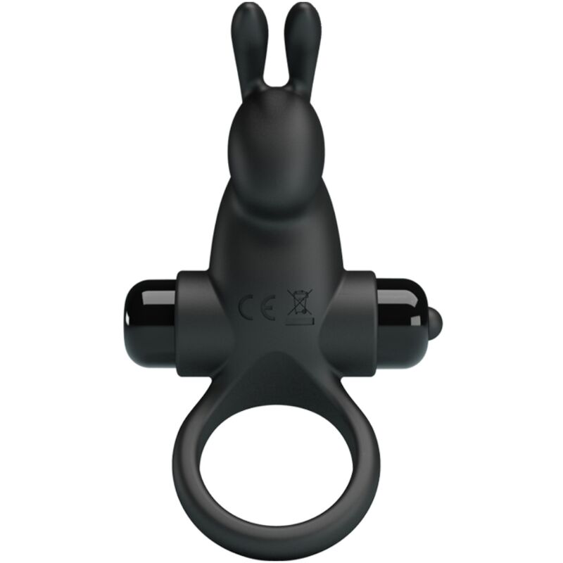 PRETTY LOVE - Vibrationsring + Rabbit-Klitorisstimulator 10 Vibrationen Schwarz