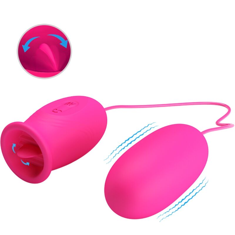 Entdecken Sie das PRETTY LOVE - DAISY vibrierende Ei mit klitorisstimulierender Zunge in einem verführerischen Rosa. Dieses innovative Spielzeug vereint kraftvolle Vibrationen mit einer einzigartigen Zungenform, die gezielt Ihre empfindlichsten Stellen verwöhnt. Lassen Sie sich von der Kombination aus sinnlichem Design und intensiven Empfindungen verführen und erleben Sie unvergessliche Höhepunkte. Ideal für aufregende Solo-Momente oder als aufregende Ergänzung zu gemeinsamen Abenteuern. Gönnen Sie sich das Vergnügen, das Sie verdienen!