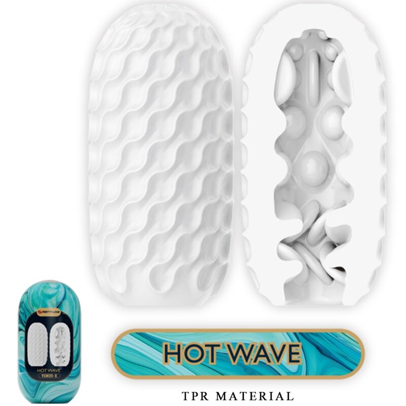 PRETTY LOVE - HOT WAVE männlicher Masturbator aus Silikon, Weiß
