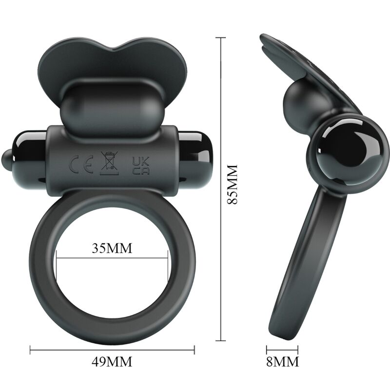 PRETTY LOVE - DEBONAIRE Vibration Penisring Kaninchen 10 Vibrationen Schwarz