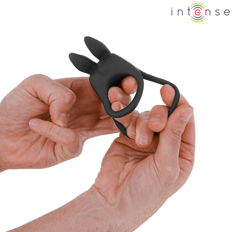INTENSE - SAM VIBRATOR DOPPEL-PENISRING 10 VIBRATIONSSTUFEN SCHWARZ