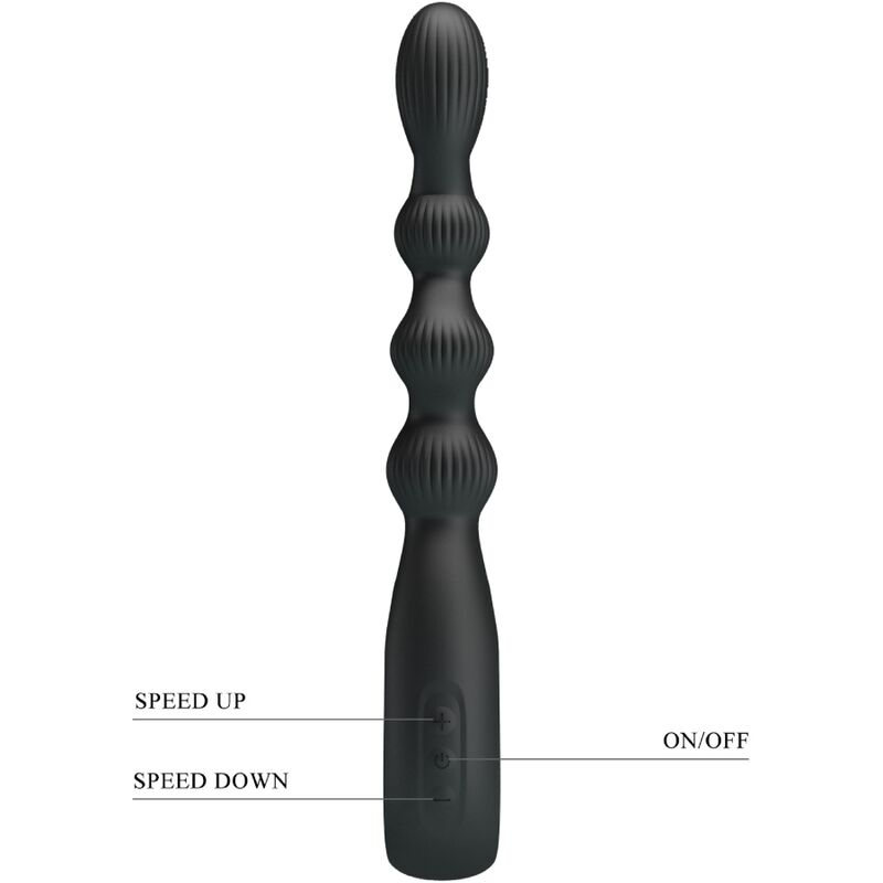 PRETTY LOVE - FEDERER ANALVIBRATOR 12 VIBRATIONEN SCHWARZ
