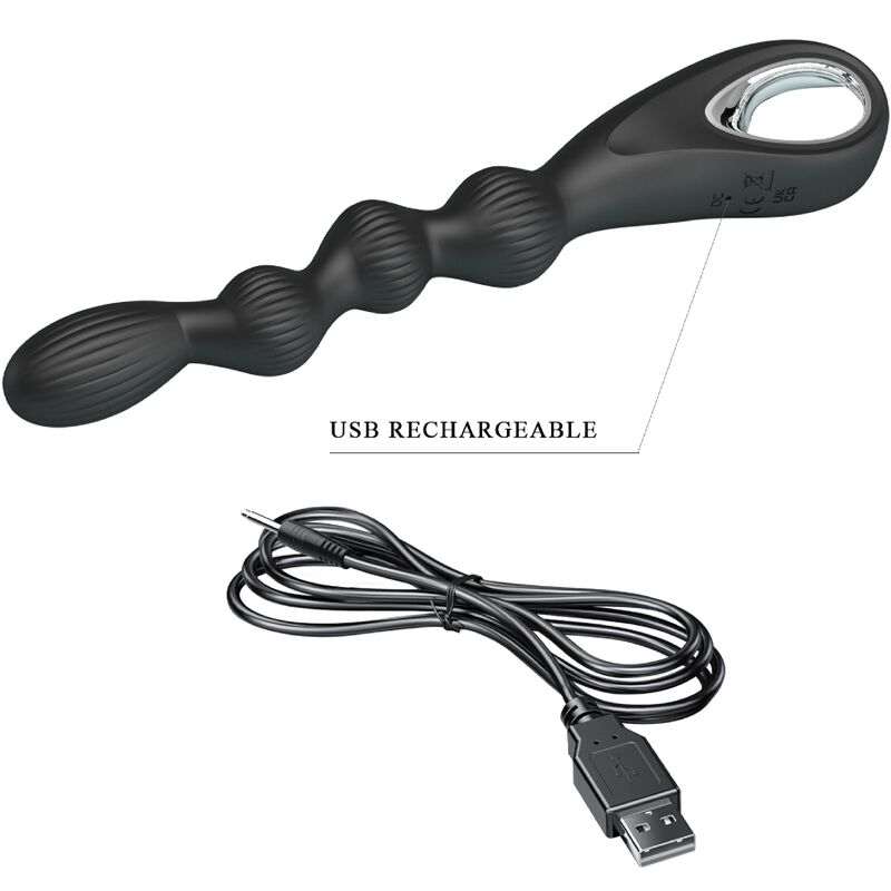 PRETTY LOVE - FEDERER ANALVIBRATOR 12 VIBRATIONEN SCHWARZ