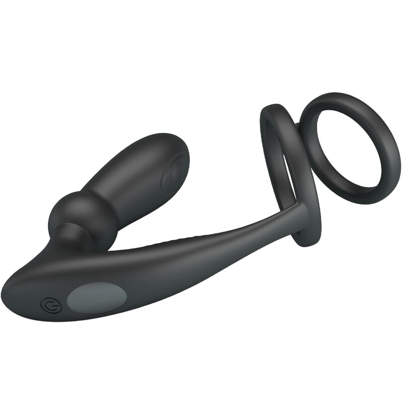 PRETTY LOVE - EMONI Penisring + Analplug 12 Vibrationen Schwarz