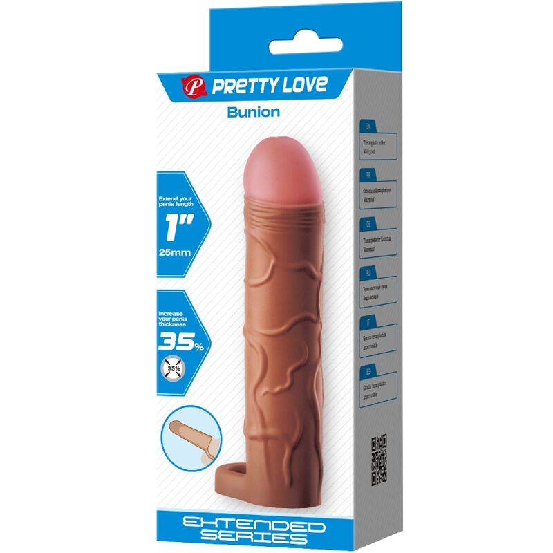 PRETTY LOVE - BUNION PENIS-SLEEVE MIT 2,5 CM VERLÄNGERUNG MULATTE