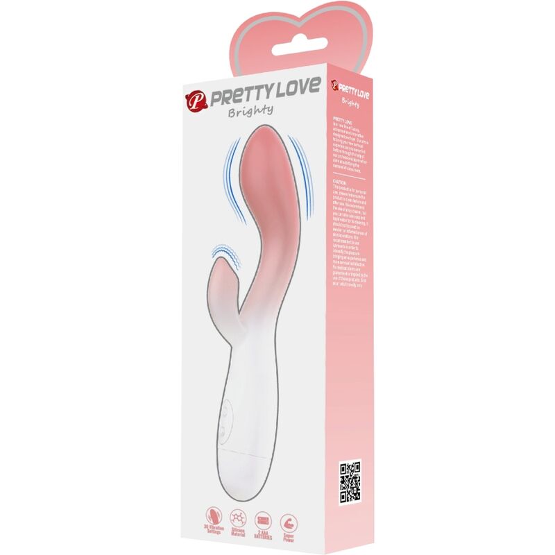 PRETTY LOVE - BRIGHTY G-SPOT VIBRATOR + Klitorisstimulator 30 Vibrationen Rosa