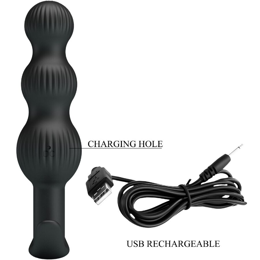 PRETTY LOVE - SIDNEY Analvibrator 10 Vibrationen Schwarz