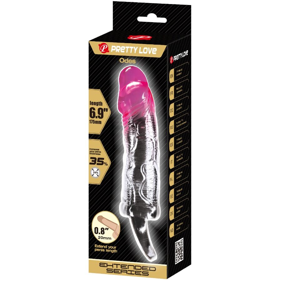 PRETTY LOVE - ODES REALISTISCHE 2 CM PENISVERGRÖSSERUNGSHÜLSE PINK