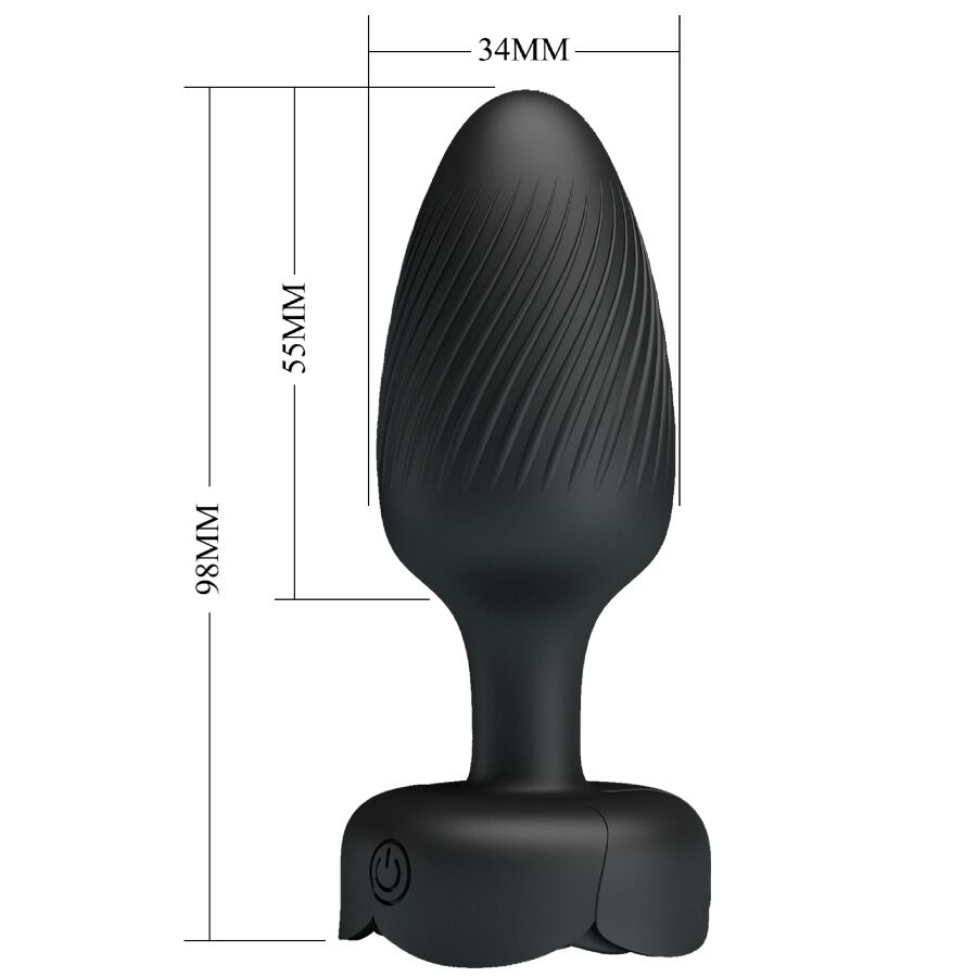 PRETTY LOVE - OSBORN Analplug mit LED-Licht Schwarz 9,8 cm