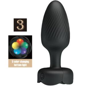PRETTY LOVE - OSBORN Analplug mit LED-Licht Schwarz 9,8 cm