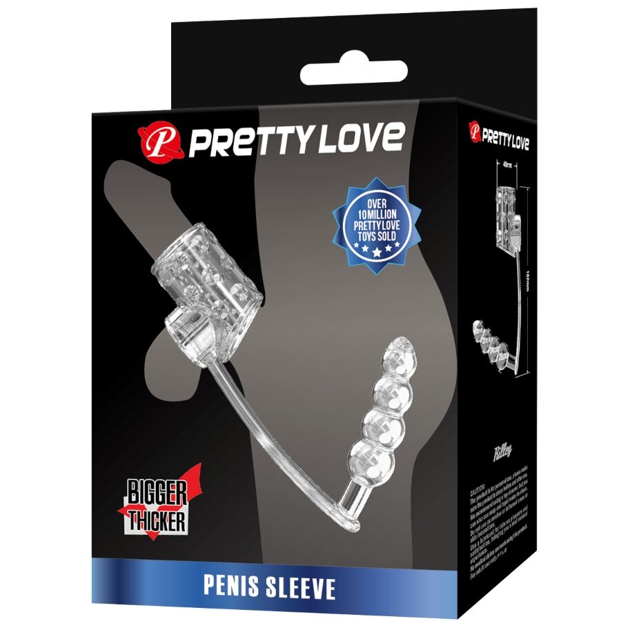 PRETTY LOVE - Penishülle mit Analplug Transparent