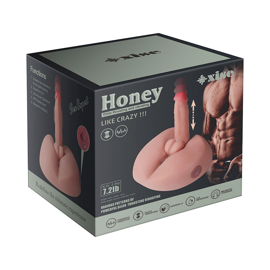 XISE - HONEY realistischer Dildo-Masturbator mit Vibration, 25 cm