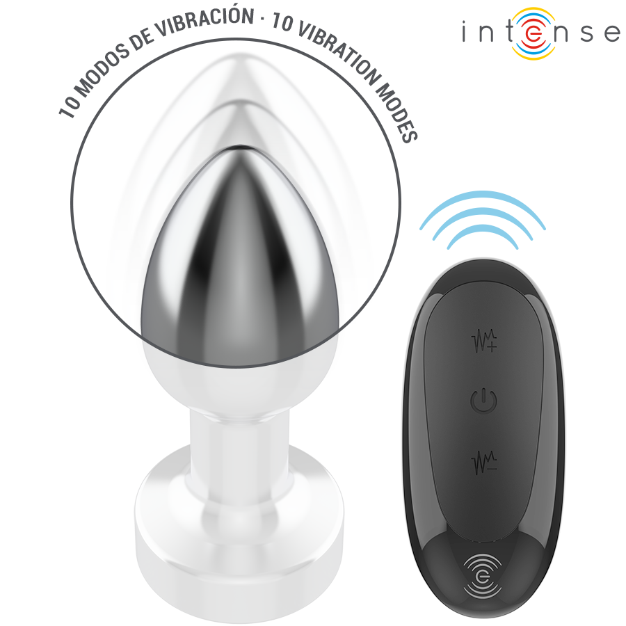 INTENSE - ANAL PLUG 10 VIBRATIONEN METALL MIT FERNBEDIENUNG