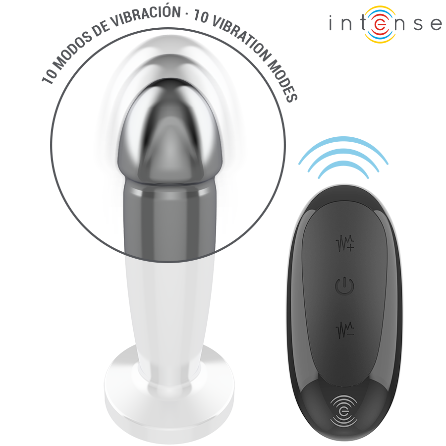 INTENSE - ANAL PLUG 10 VIBRATIONEN METALLDILDO MIT FERNBEDIENUNG