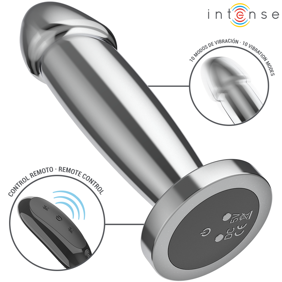 INTENSE - ANAL PLUG 10 VIBRATIONEN METALLDILDO MIT FERNBEDIENUNG