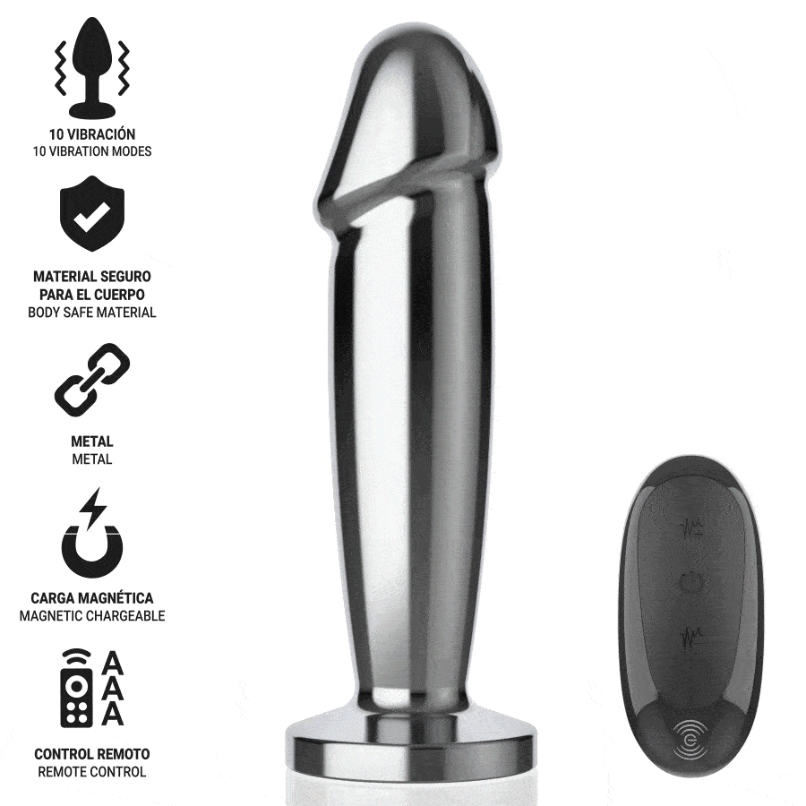 INTENSE - ANAL PLUG 10 VIBRATIONEN METALLDILDO MIT FERNBEDIENUNG