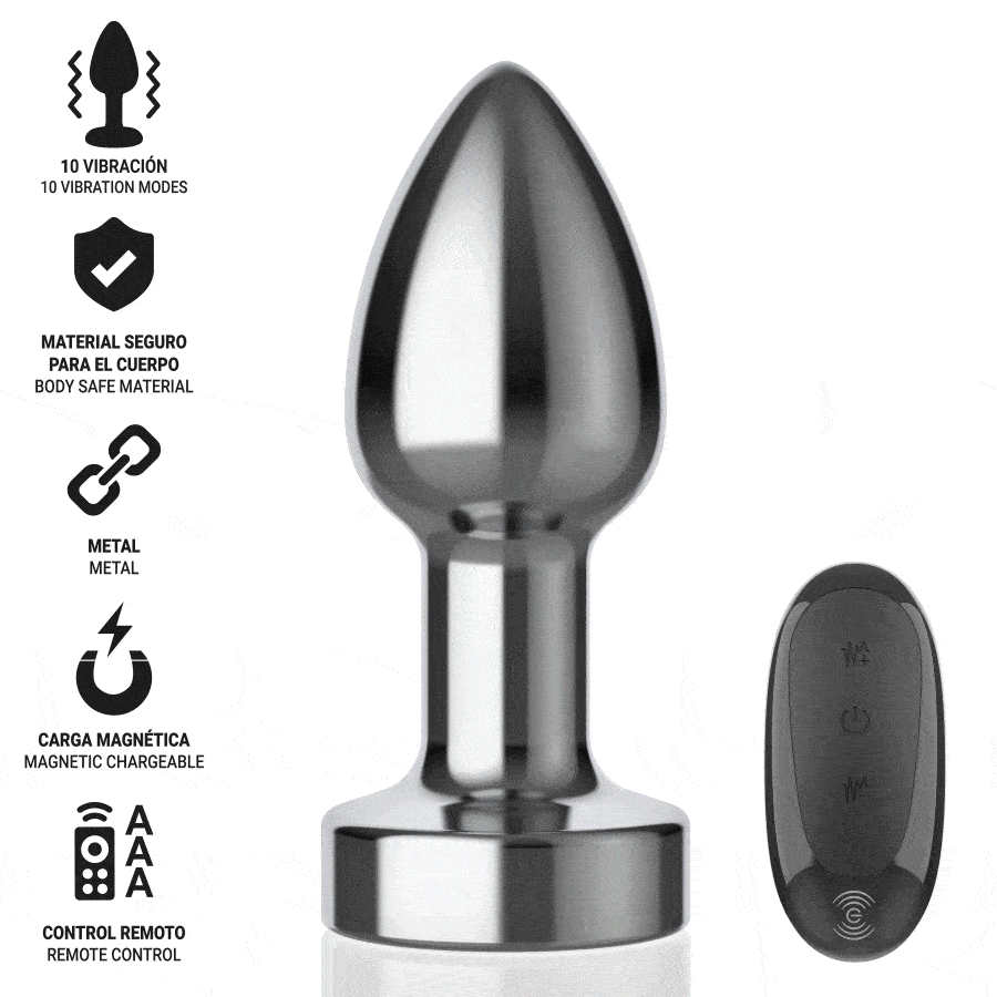 INTENSE - ANAL PLUG 10 VIBRATIONEN METALL MIT FERNBEDIENUNG