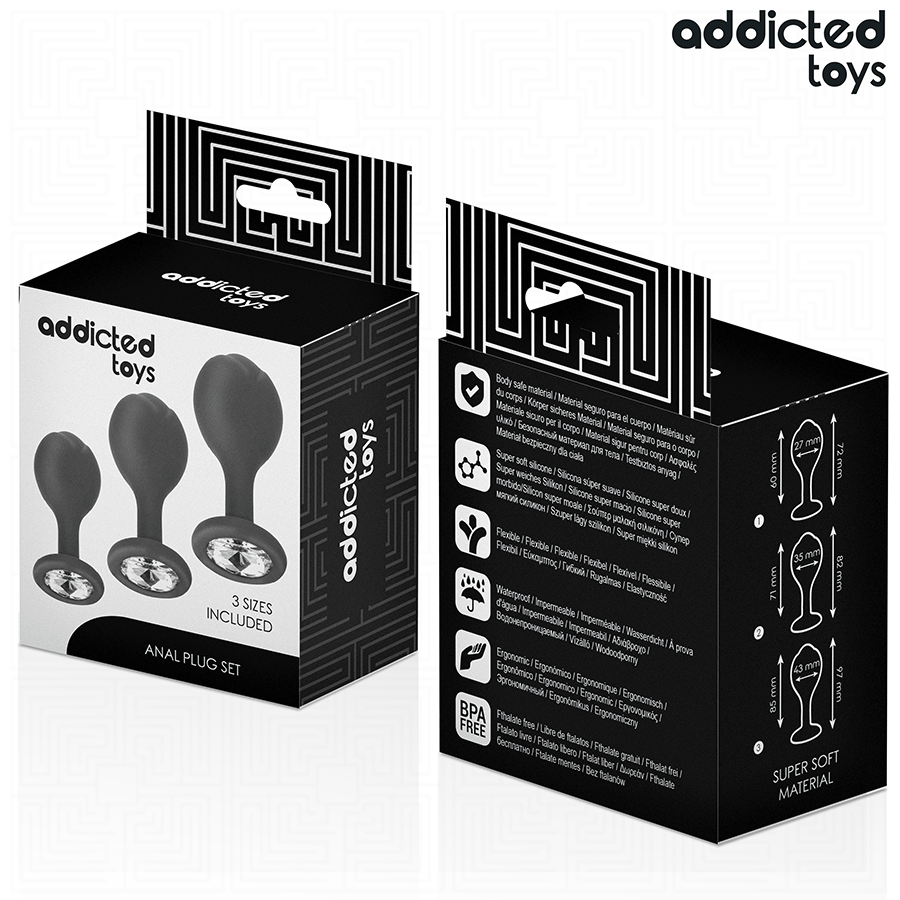 ADDICTED TOYS - 3er-Set Analplug mit Juwel