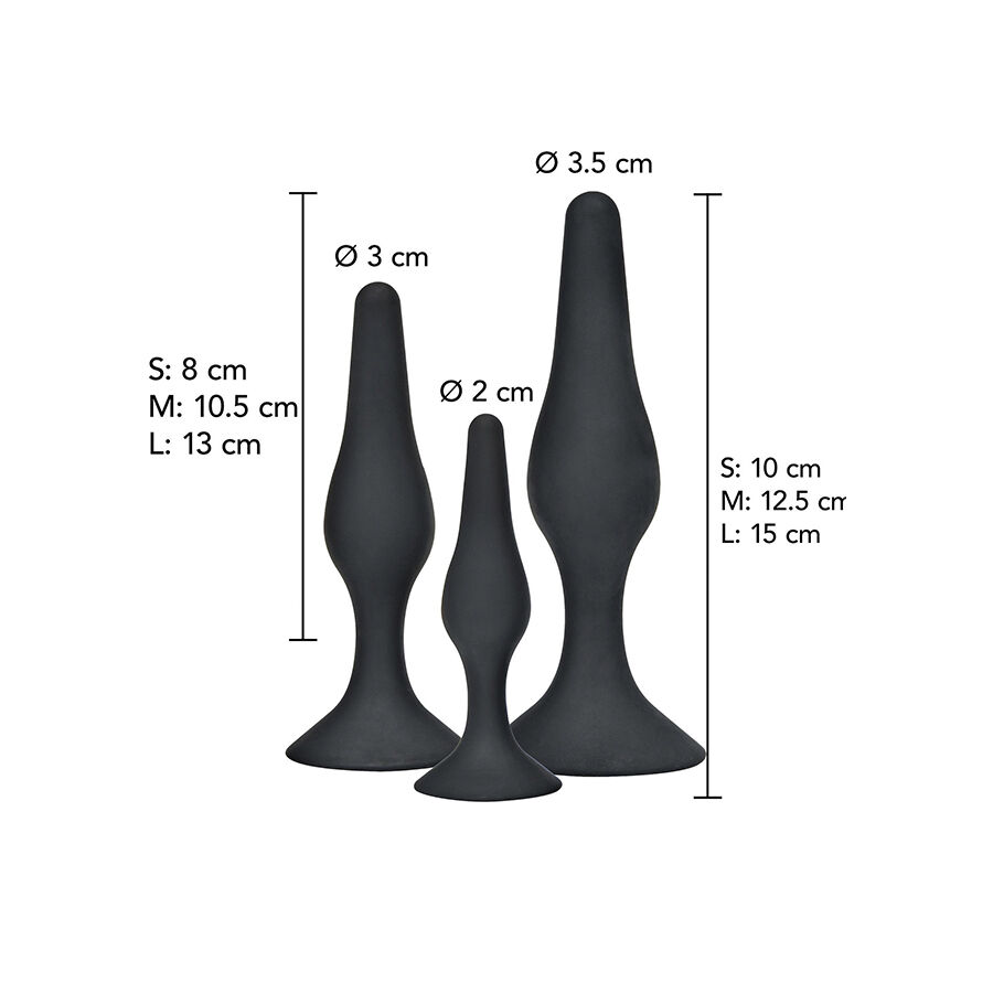 TOYJOY - ANAL PLAY CURVY COMPANIONS ANALPLUG 3 STÜCK SCHWARZ