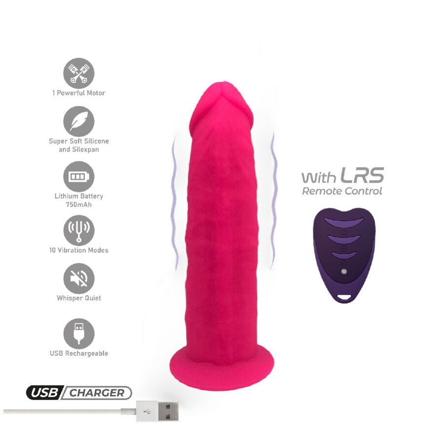 SILEXD - REALISTISCHER PENIS MODELL 2 ROSA + FERNBEDIENUNG 17 CM