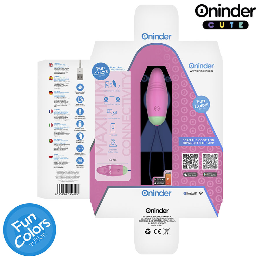 ONINDER CUTE - LIEBE UND VERGNÜGEN: 360° Vibrations- und Rotations-Silikon-Ei – Kostenlose weltweite App