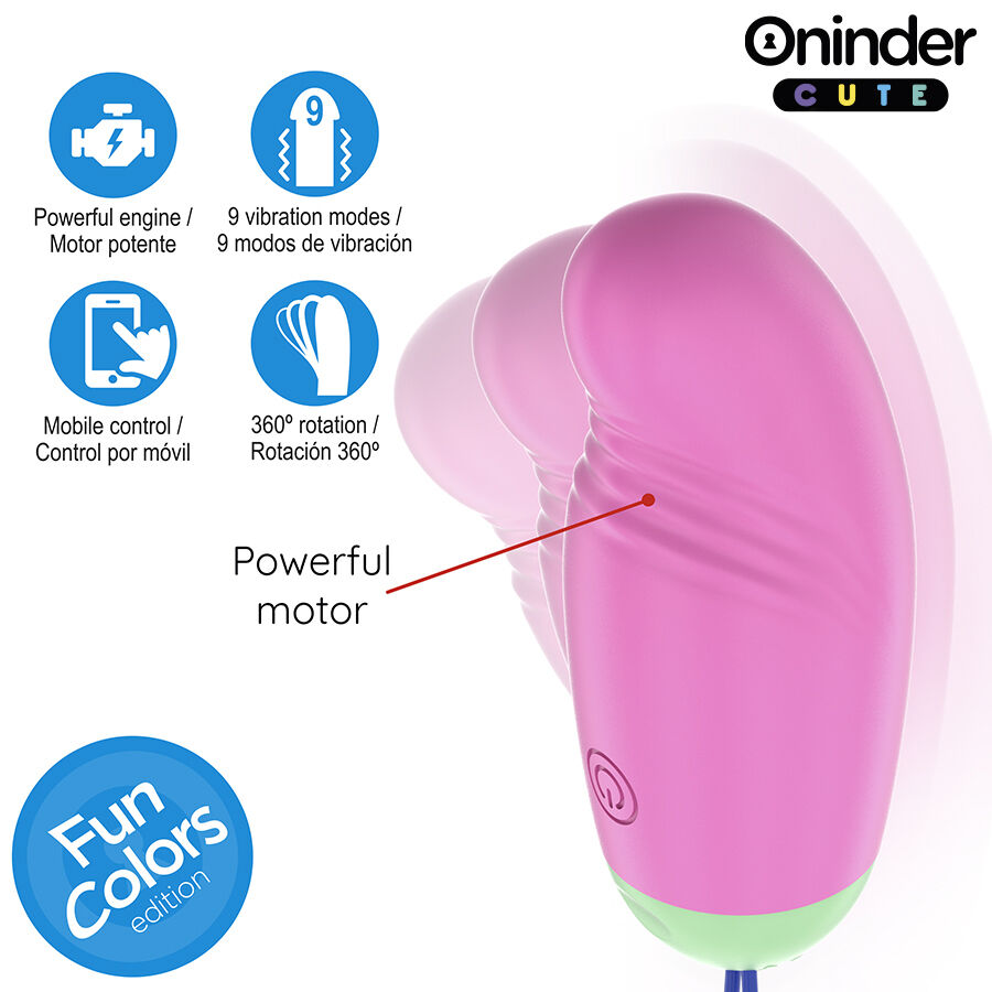 ONINDER CUTE - LIEBE UND VERGNÜGEN: 360° Vibrations- und Rotations-Silikon-Ei – Kostenlose weltweite App