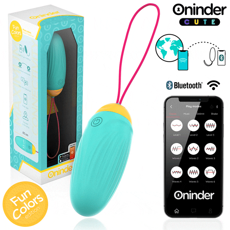 ONINDER CUTE - Vibrations-Ei – Rotierende Silikon-Edelsteine – Kostenlose globale App