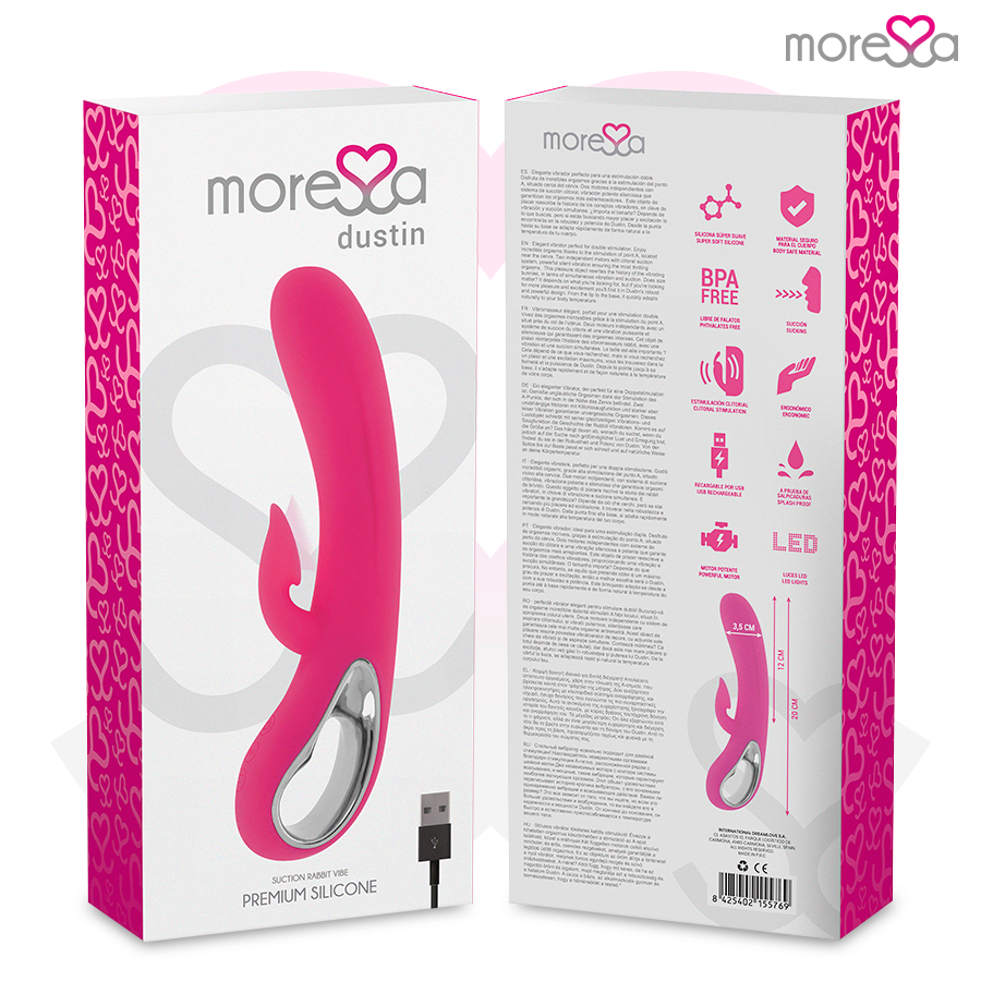 MORESSA - DUSTIN Klitorissauger mit kraftvoller Vibration, Premium-Silikon, wiederaufladbar