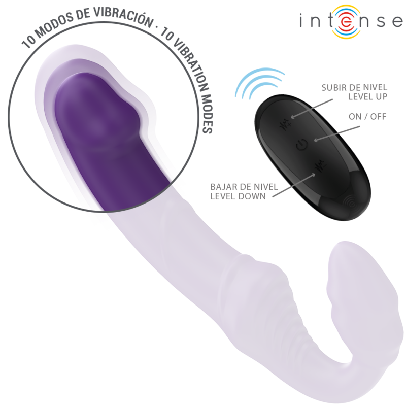 INTENSE - JILL Doppeltvibrator 20 cm Lila mit Fernbedienung