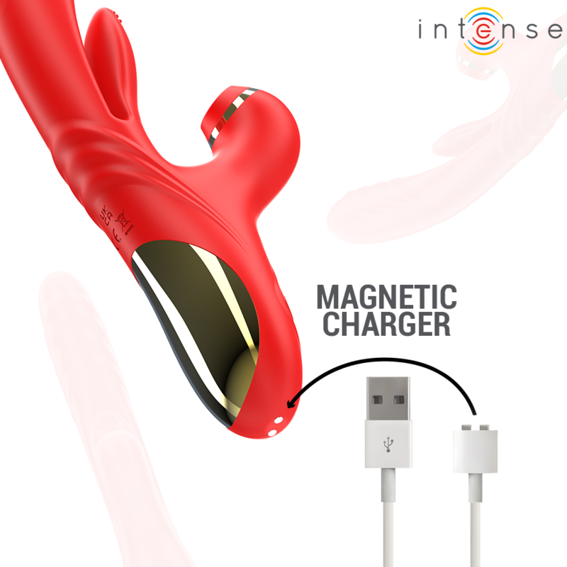 INTENSE - KAROL MULTIFUNKTIONSVIBRATOR STOSS & STIMULATION & STIMULIERENDE WELLEN ROT