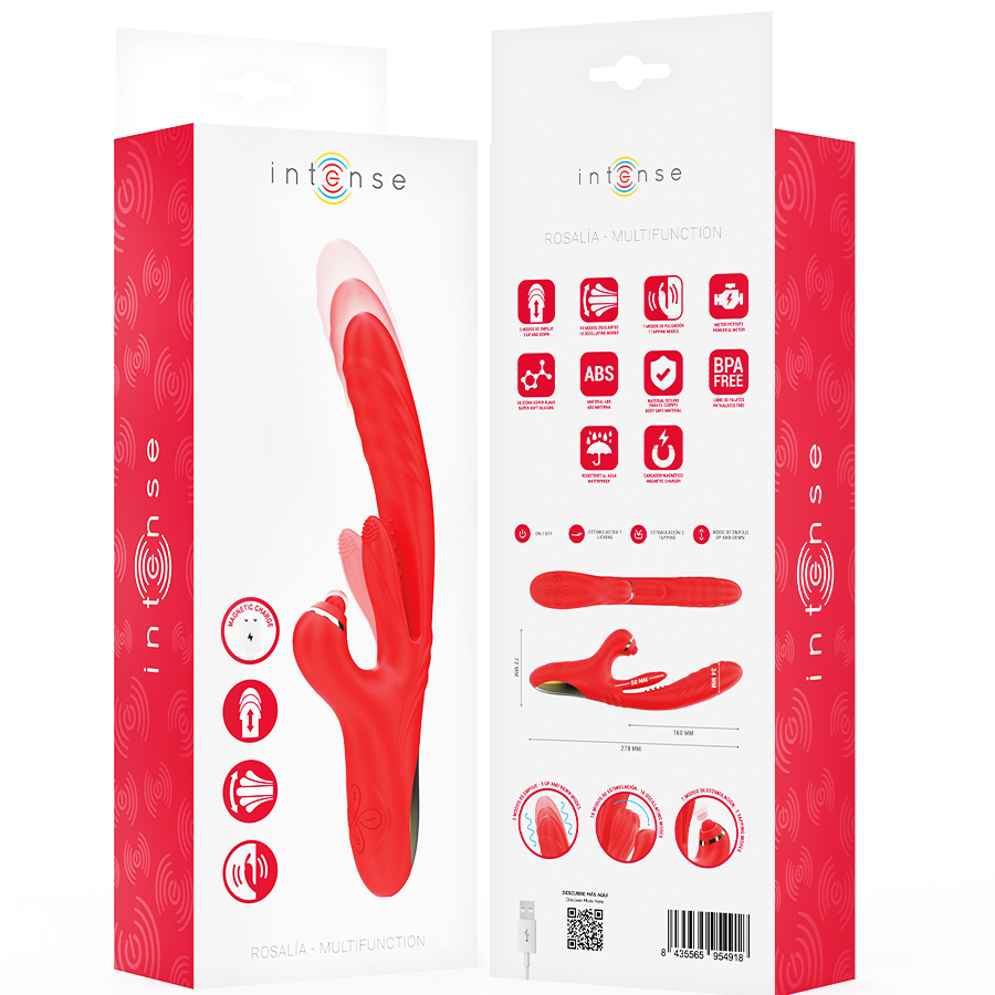 INTENSE - ROSALIA Multifunktionsvibrator 3 in 1 Rot