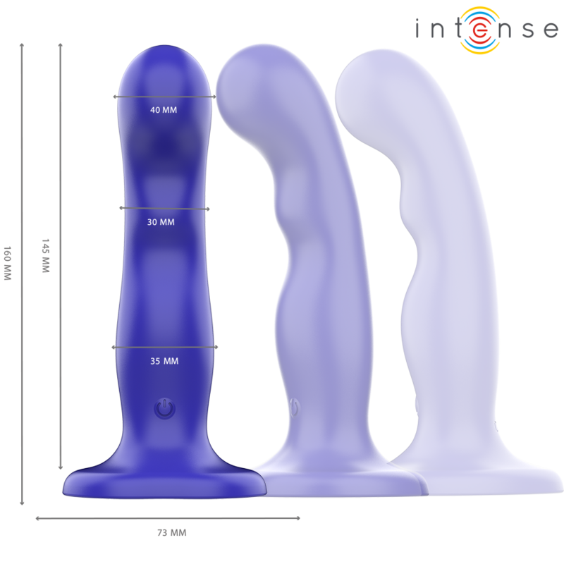INTENSE - SHORTY VIBRATOR MIT SAUGNÄPFEN BLAU MIT FERNBEDIENUNG