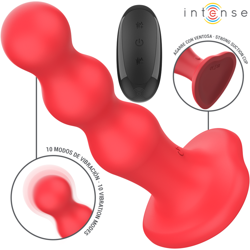 INTENSE - CODY VIBRATOR MIT SAUGNÄPFEN ROTER FERNBEDIENUNG