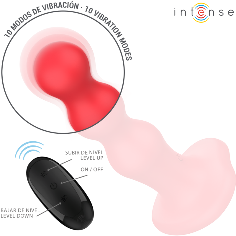 INTENSE - CODY VIBRATOR MIT SAUGNÄPFEN ROTER FERNBEDIENUNG
