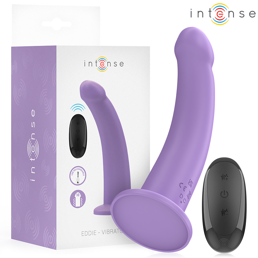 INTENSE - EDDIE VIBRATOR 17,5 CM 10 VIBRATIONSSTUFEN LILA MIT FERNBEDIENUNG