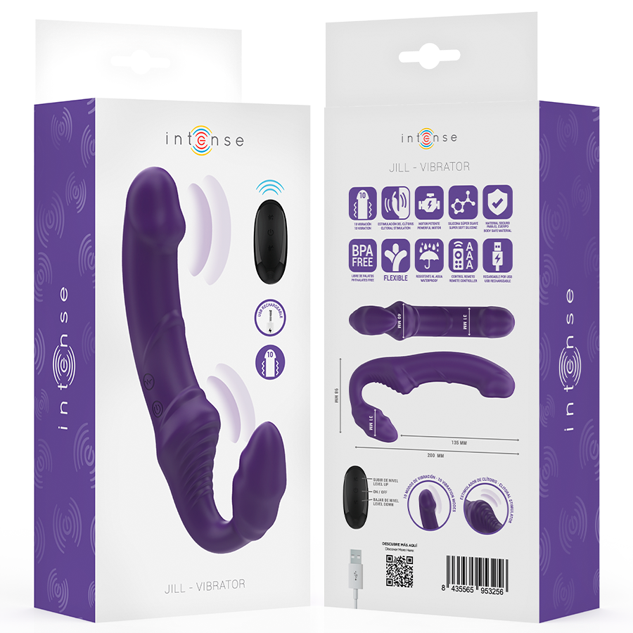 INTENSE - JILL Doppeltvibrator 20 cm Lila mit Fernbedienung