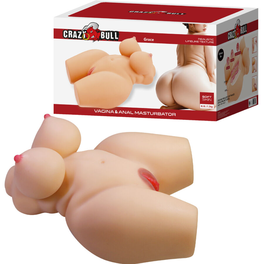 CRAZY BULL - GRACE realistischer weiblicher Torso mit Vagina und Anal 7,5 kg