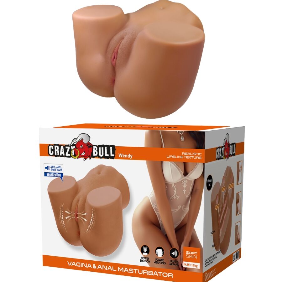CRAZY BULL - WENDY realistischer weiblicher Po-Vibrator und Sauger mit Ton 11 kg