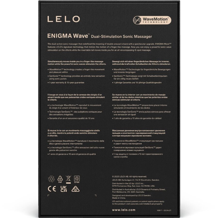 LELO - ENIGMA WAVE Dreifach-Stimulator Schwarz
