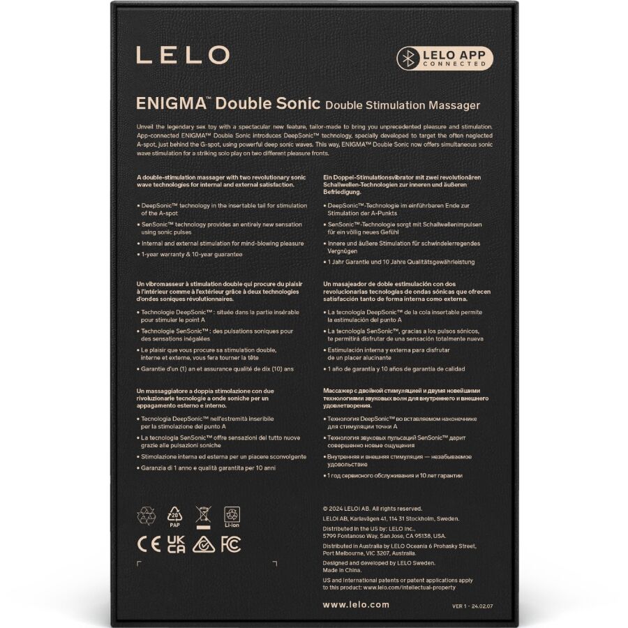 LELO - ENIGMA Doppel-Schallwellen-Vibrator G-Punkt SCHWARZ