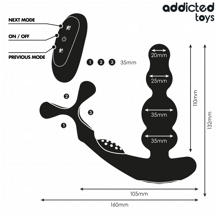 ADDICTED TOYS - Rotierendes Prostatamassagegerät mit Fernbedienung