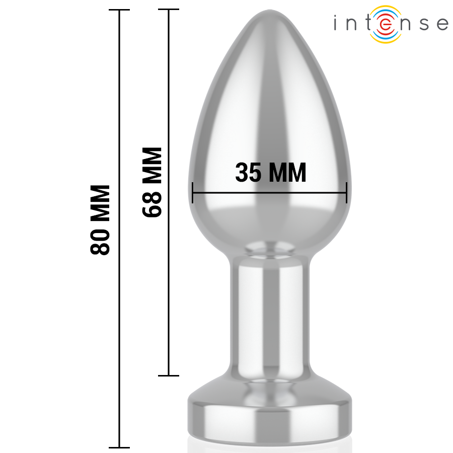 INTENSE - VIBRIERENDER ANALPLUG AUS METALL MIT LED-LEUCHTEN UND FERNBEDIENUNG