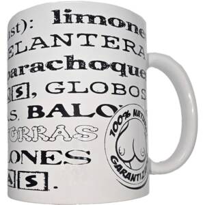 DIABLO PICANTE - Weiße Tasse mit Brust-Synonymen 370 ml