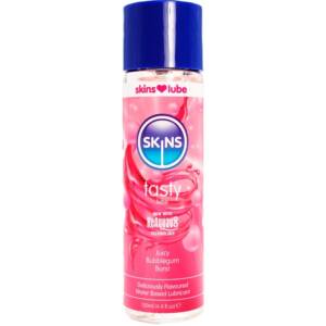 SKINS - Leckeres, wasserbasiertes Gleitgel mit Bubblegum-Farbe 130 ml